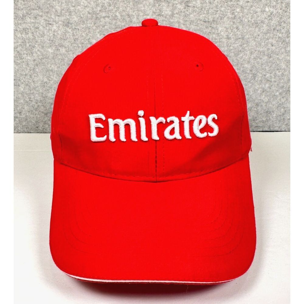 Emirates Airlines Fly Better Cap Hat Red Strap‎ Back Adjustable 100% Polyester